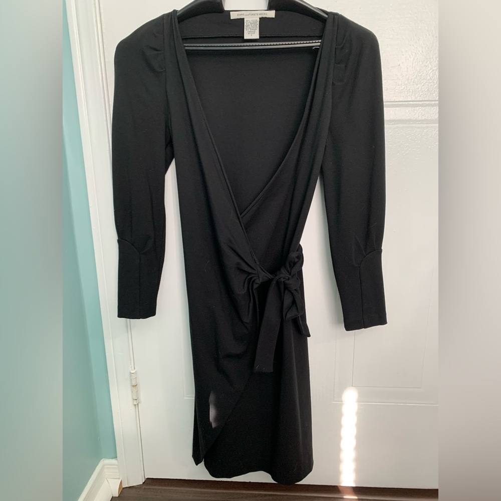 Dian von Fuestenberg DVF black wrap dress